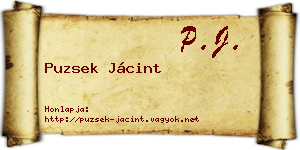 Puzsek Jácint névjegykártya