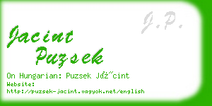 jacint puzsek business card